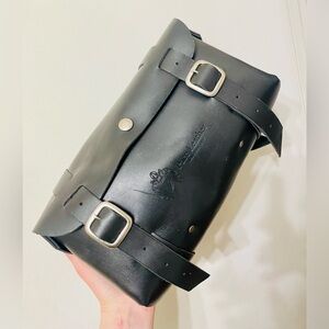 Pace Leather New York Black Leather Motorcycle Bag